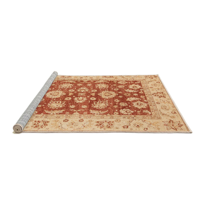 Sideview of Machine Washable Abstract Bright Orange Rug, wshabs3882