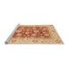 Sideview of Machine Washable Abstract Bright Orange Rug, wshabs3882