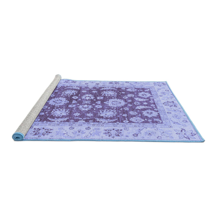 Sideview of Machine Washable Oriental Blue Traditional Rug, wshabs3882blu