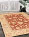 Abstract Bright Orange Oriental Rug in Family Room, abs3882