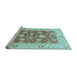 Sideview of Machine Washable Oriental Light Blue Traditional Rug, wshabs3882lblu