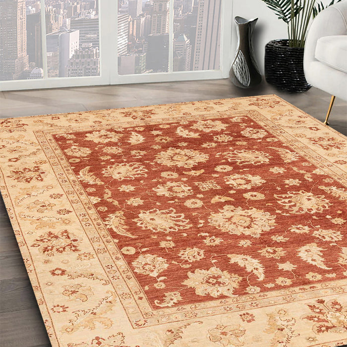 Machine Washable Abstract Bright Orange Rug in a Family Room, wshabs3882