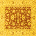 Square Oriental Yellow Traditional Rug, abs3882yw