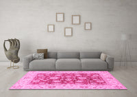 Machine Washable Oriental Pink Traditional Rug, wshabs3882pnk