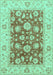 Machine Washable Oriental Turquoise Traditional Area Rugs, wshabs3882turq