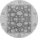 Round Oriental Gray Traditional Rug, abs3882gry