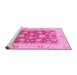 Sideview of Machine Washable Oriental Pink Traditional Rug, wshabs3882pnk