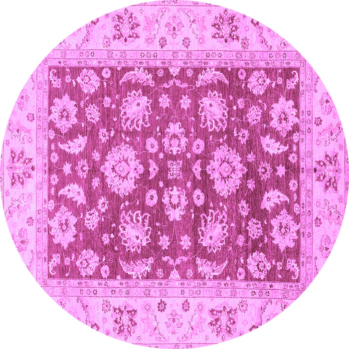 Round Machine Washable Oriental Purple Traditional Area Rugs, wshabs3882pur