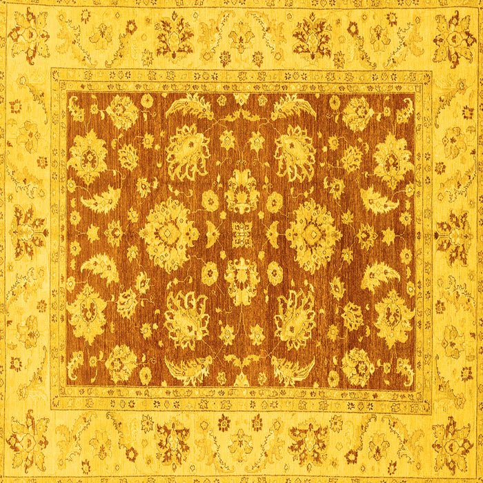 Square Machine Washable Oriental Yellow Traditional Rug, wshabs3882yw