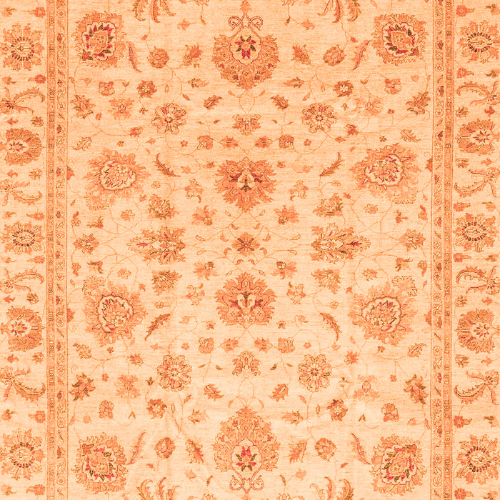 Machine Washable Oriental Orange Traditional Area Rugs, wshabs3883org