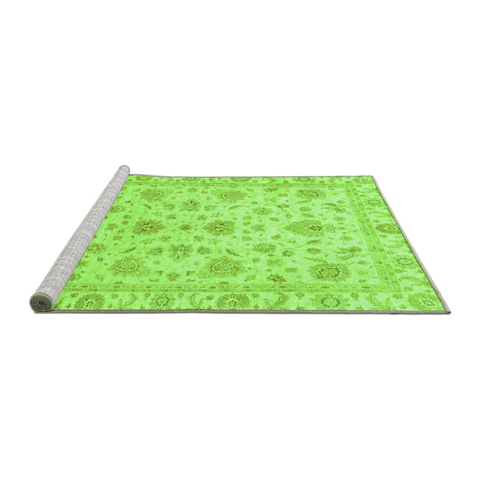 Sideview of Machine Washable Oriental Green Traditional Area Rugs, wshabs3883grn