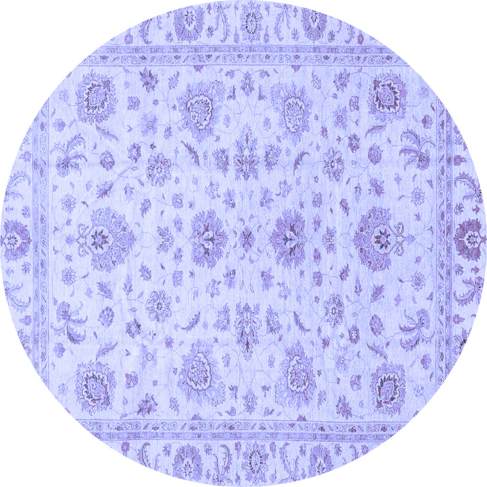Round Oriental Blue Traditional Rug, abs3883blu