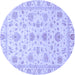 Round Oriental Blue Traditional Rug, abs3883blu