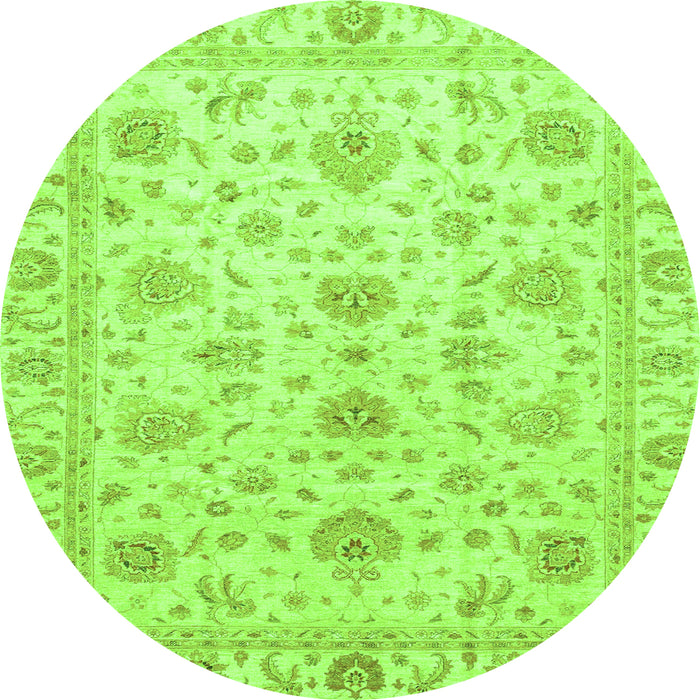 Round Oriental Green Traditional Rug, abs3883grn