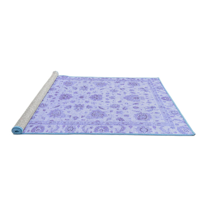 Sideview of Machine Washable Oriental Blue Traditional Rug, wshabs3883blu