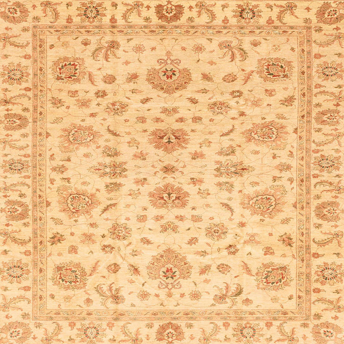 Square Abstract Chrome Gold Yellow Oriental Rug, abs3883