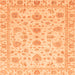 Square Machine Washable Oriental Orange Traditional Area Rugs, wshabs3883org