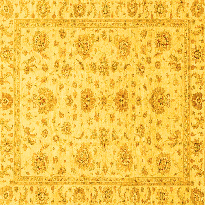 Square Oriental Yellow Traditional Rug, abs3883yw