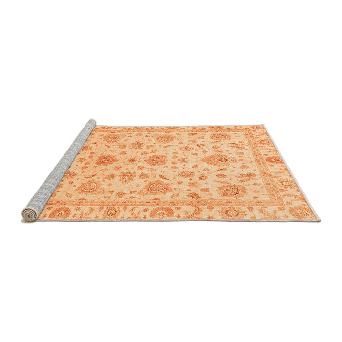 Sideview of Machine Washable Oriental Orange Traditional Area Rugs, wshabs3883org
