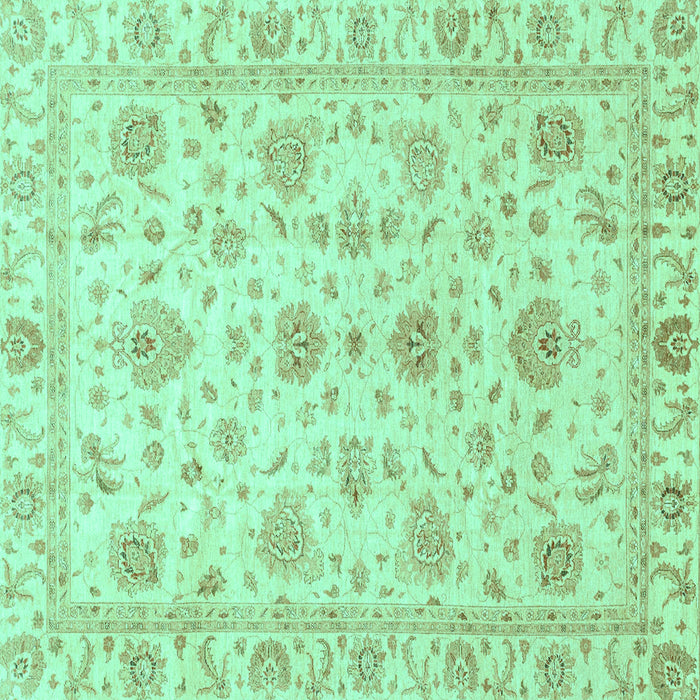 Square Oriental Turquoise Traditional Rug, abs3883turq