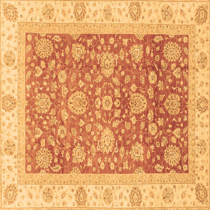 Square Oriental Brown Traditional Rug, abs3884brn