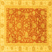 Square Oriental Yellow Traditional Rug, abs3884yw