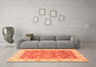 Machine Washable Oriental Orange Traditional Area Rugs in a Living Room, wshabs3884org