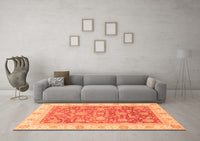 Machine Washable Oriental Orange Traditional Rug, wshabs3884org