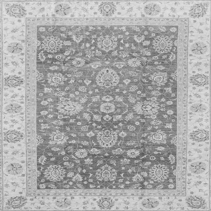 Square Machine Washable Oriental Gray Traditional Rug, wshabs3884gry