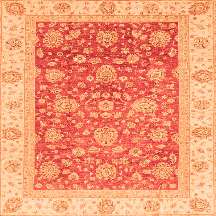 Square Oriental Orange Traditional Rug, abs3884org
