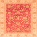 Square Oriental Orange Traditional Rug, abs3884org