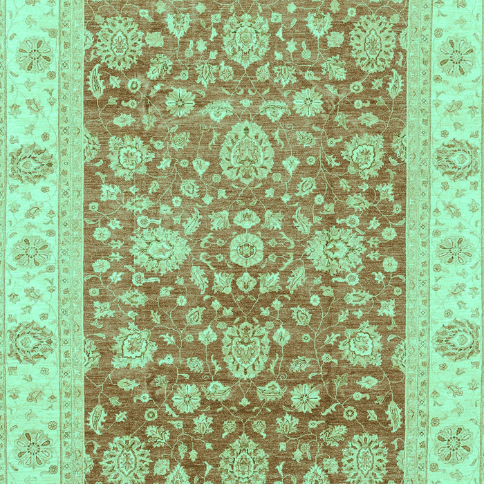 Machine Washable Oriental Turquoise Traditional Area Rugs, wshabs3884turq