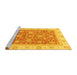 Sideview of Machine Washable Oriental Yellow Traditional Rug, wshabs3884yw