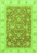 Machine Washable Oriental Green Traditional Area Rugs, wshabs3884grn