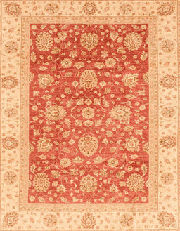 Machine Washable Abstract Orange Red Rug, wshabs3884