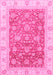 Machine Washable Oriental Pink Traditional Rug, wshabs3884pnk