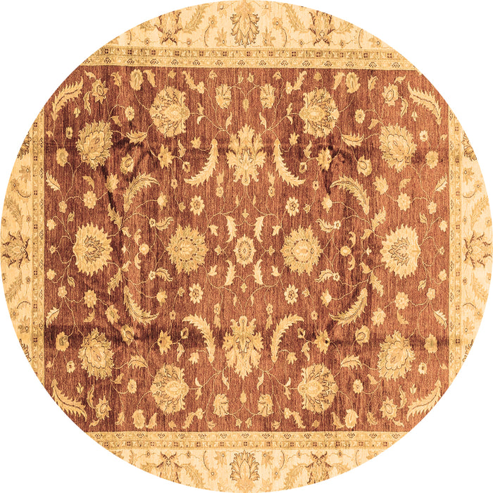 Round Machine Washable Oriental Brown Traditional Rug, wshabs3885brn