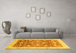 Machine Washable Oriental Yellow Traditional Rug in a Living Room, wshabs3885yw