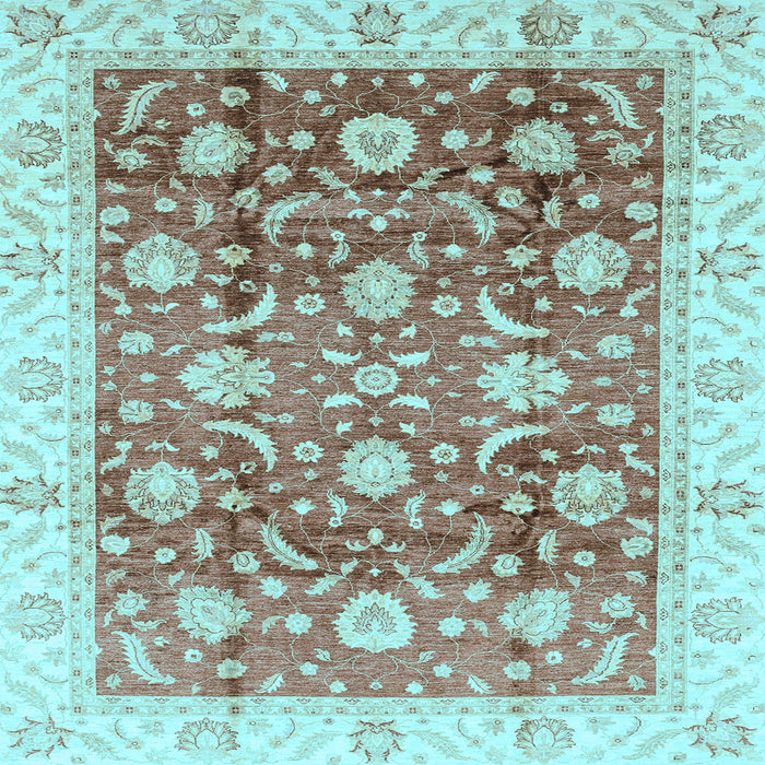 Square Oriental Light Blue Traditional Rug, abs3885lblu