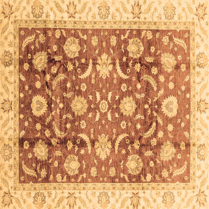 Square Oriental Brown Traditional Rug, abs3885brn