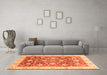 Machine Washable Oriental Orange Traditional Area Rugs in a Living Room, wshabs3885org