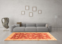 Machine Washable Oriental Orange Traditional Rug, wshabs3885org