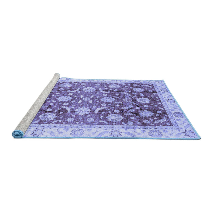 Sideview of Machine Washable Oriental Blue Traditional Rug, wshabs3885blu