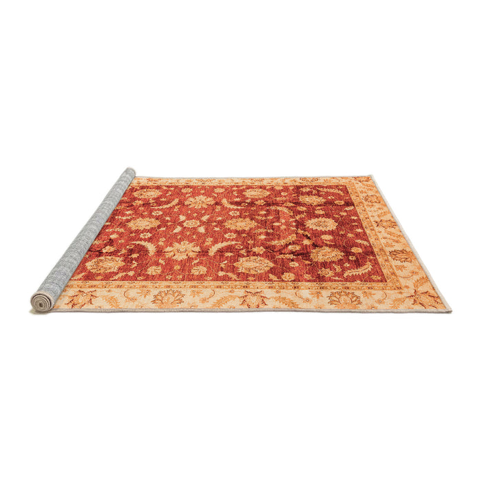 Sideview of Machine Washable Oriental Orange Traditional Area Rugs, wshabs3885org