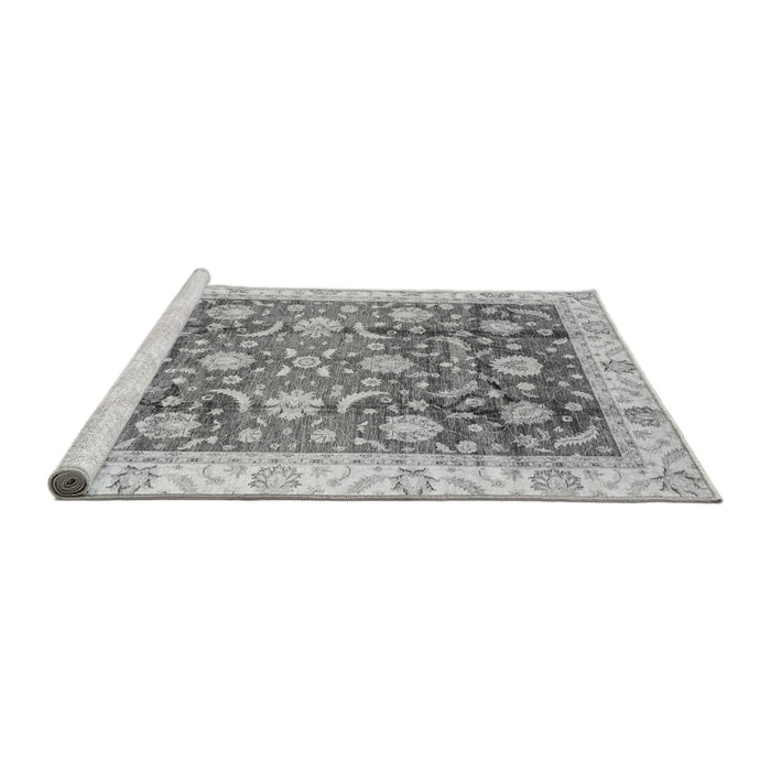 Sideview of Machine Washable Oriental Gray Traditional Rug, wshabs3885gry