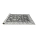 Sideview of Machine Washable Oriental Gray Traditional Rug, wshabs3885gry