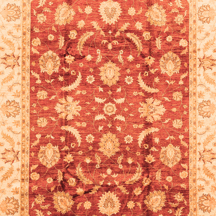 Machine Washable Oriental Orange Traditional Area Rugs, wshabs3885org
