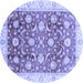 Round Oriental Blue Traditional Rug, abs3885blu