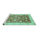 Sideview of Machine Washable Oriental Turquoise Traditional Area Rugs, wshabs3885turq