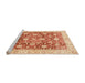 Sideview of Machine Washable Abstract Orange Red Rug, wshabs3886